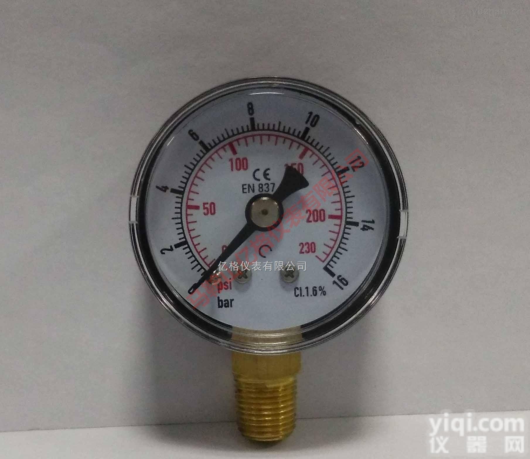 40<em>径向</em>普通  厂家直销40<em>径向</em>普通<em>压力表</em>，1/8NPT<em>螺纹</em>16BAR